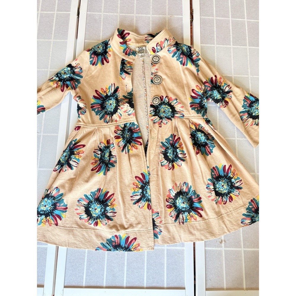 Ivy Jane Womens Size S Floral Print Longline Knit Jacket Button Front Cardigan